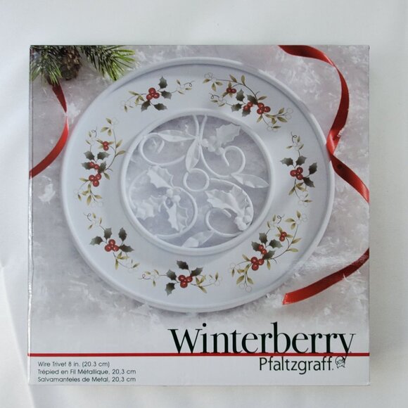 Pfaltzgraff Other - Pfaltzgraff Winterberry Wire Trivet 8 Inch Round Metal Christmas Holiday NEW